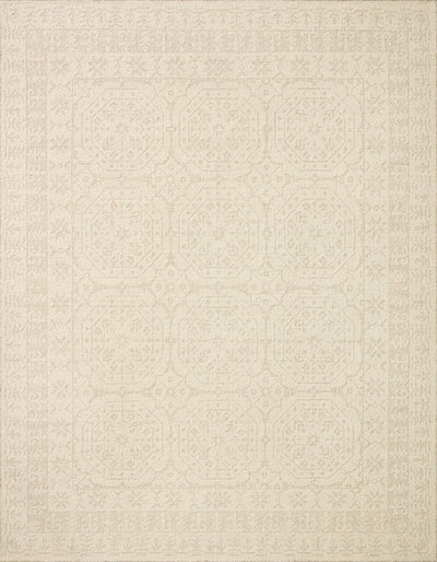 A hand-woven wool area rug featuring traditional design and refined ivory and gentle dove tones, the Novi NVI-01 Ivory / Dove Area Rug adds character to any room
