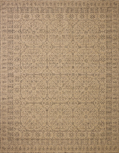 Expertly crafted as a hand-woven wool area rug with traditional artistry, the Novi NVI-01 Tan / Onyx Area Rug captures sandy tan and bold onyx tones beautifully