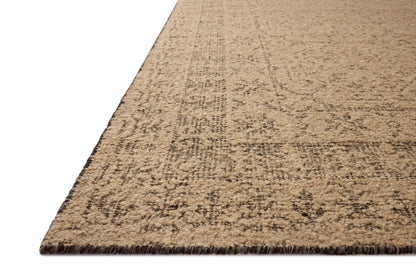 Expertly crafted as a hand-woven wool area rug with traditional artistry, the Novi NVI-01 Tan / Onyx Area Rug captures sandy tan and bold onyx tones beautifully