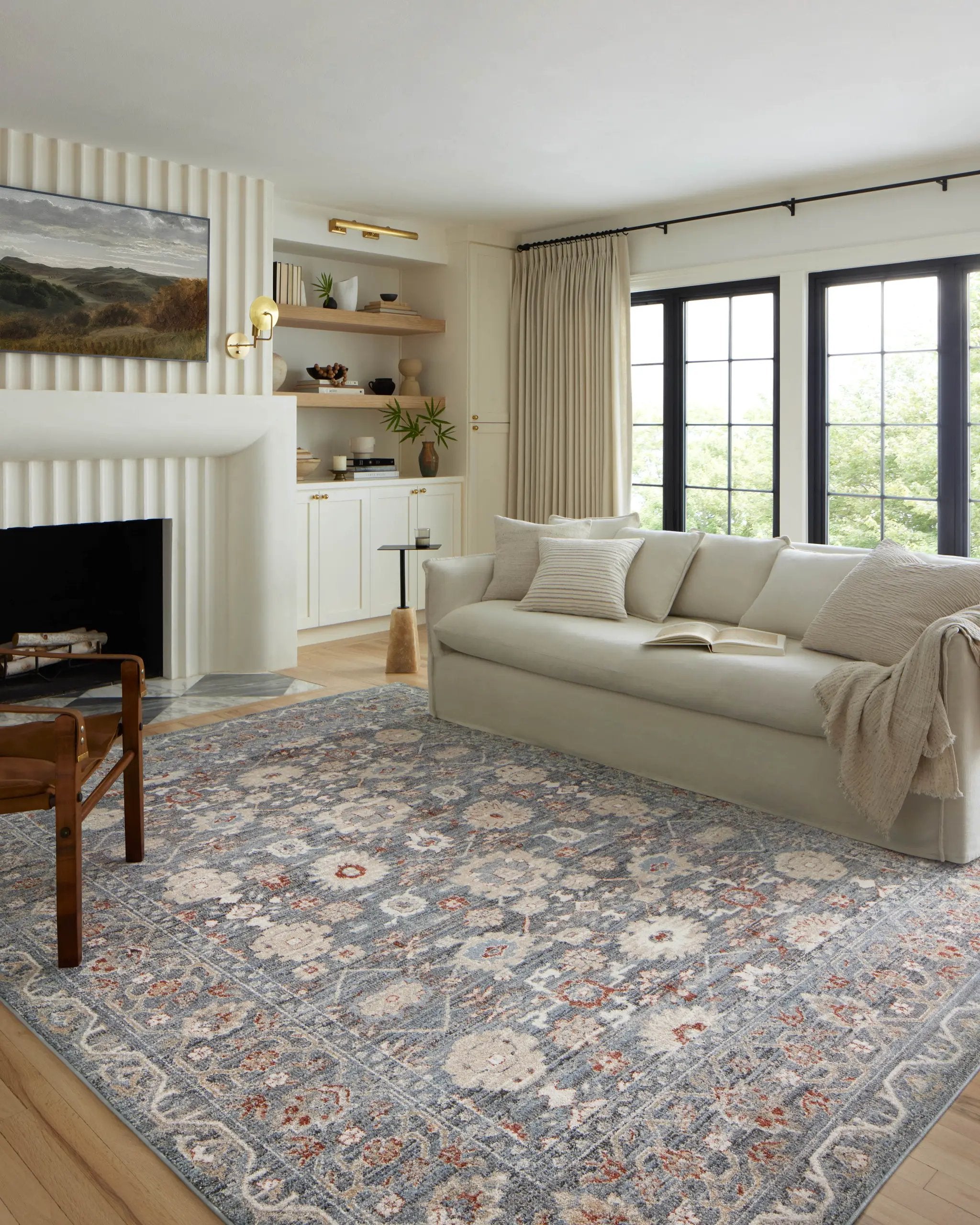Odette ODT-07 Sky / Rust Area Rug by Loloi