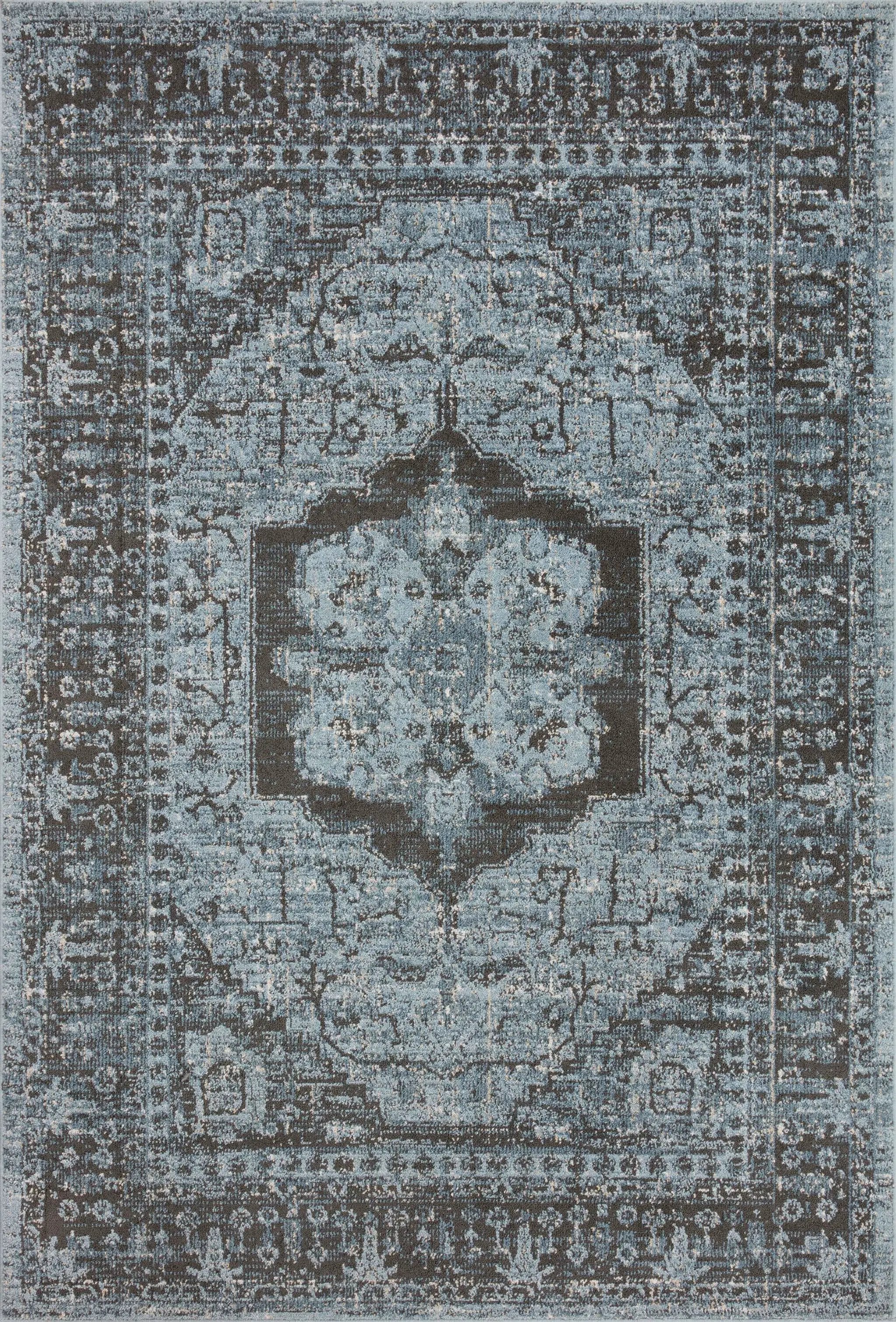 Odette ODT-08 Sky / Charcoal Area Rug by Loloi