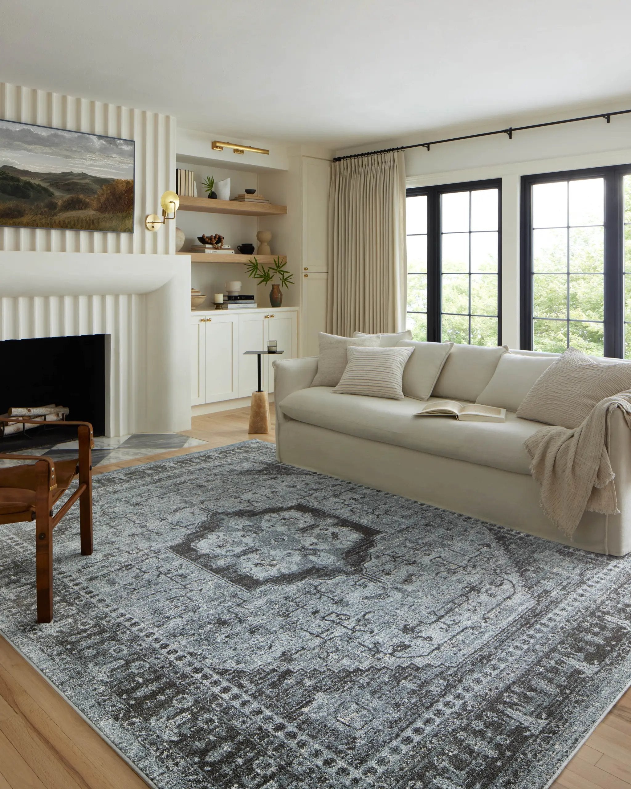 Odette ODT-08 Sky / Charcoal Area Rug by Loloi