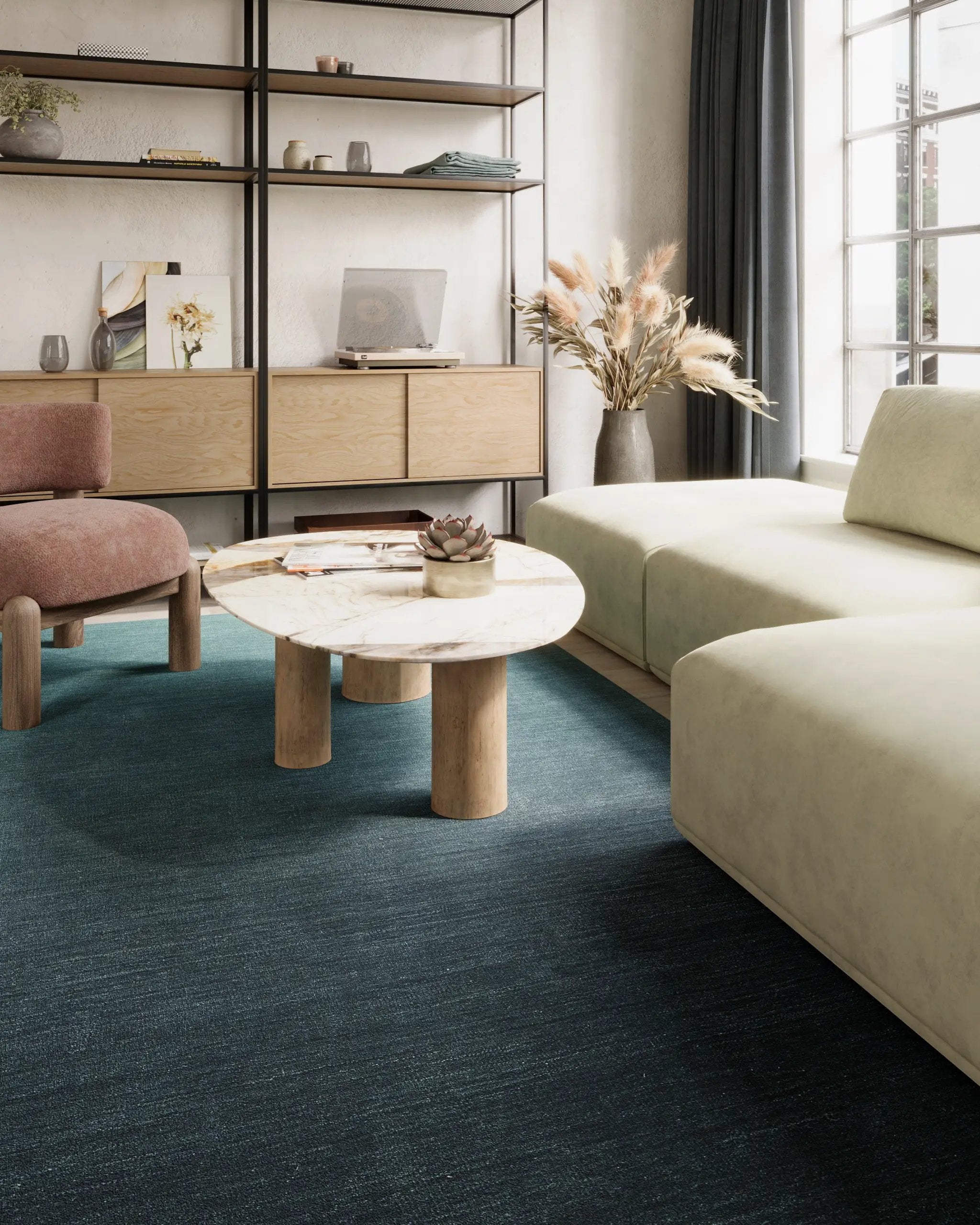 Ombre OMB-1 Blue Area Rug by Momeni