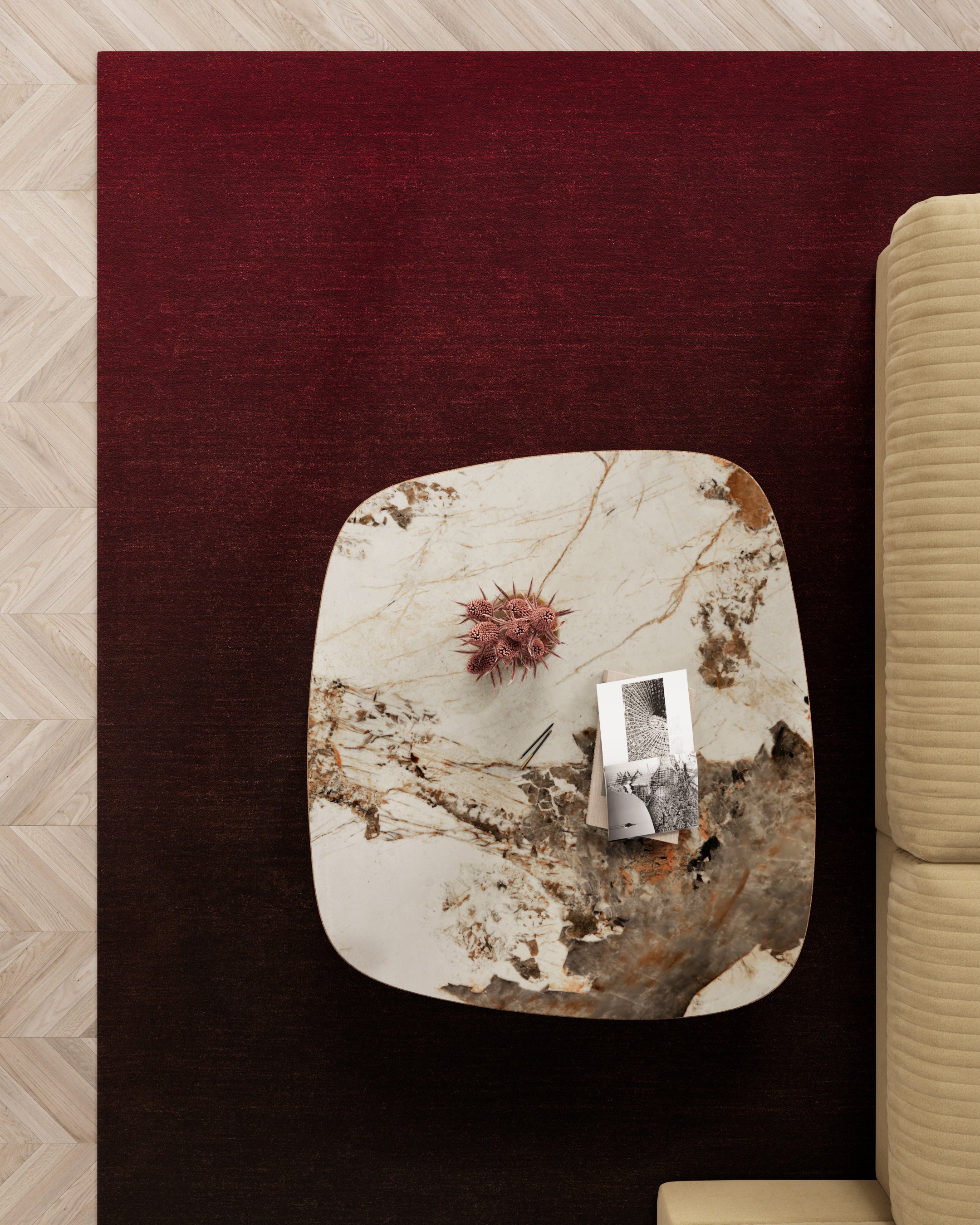 Momeni Ombre OMB-1 Wine Area Rug