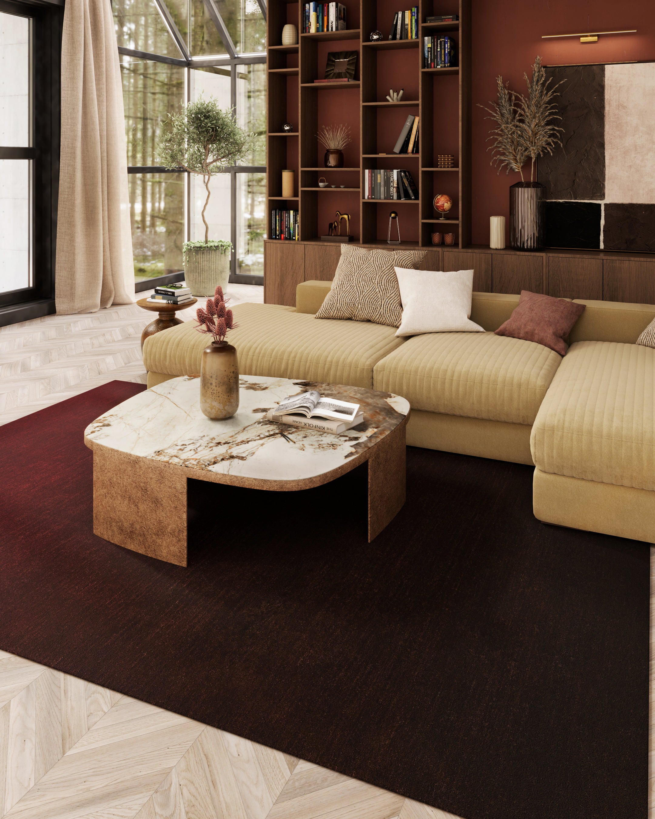 Momeni Ombre OMB-1 Wine Area Rug