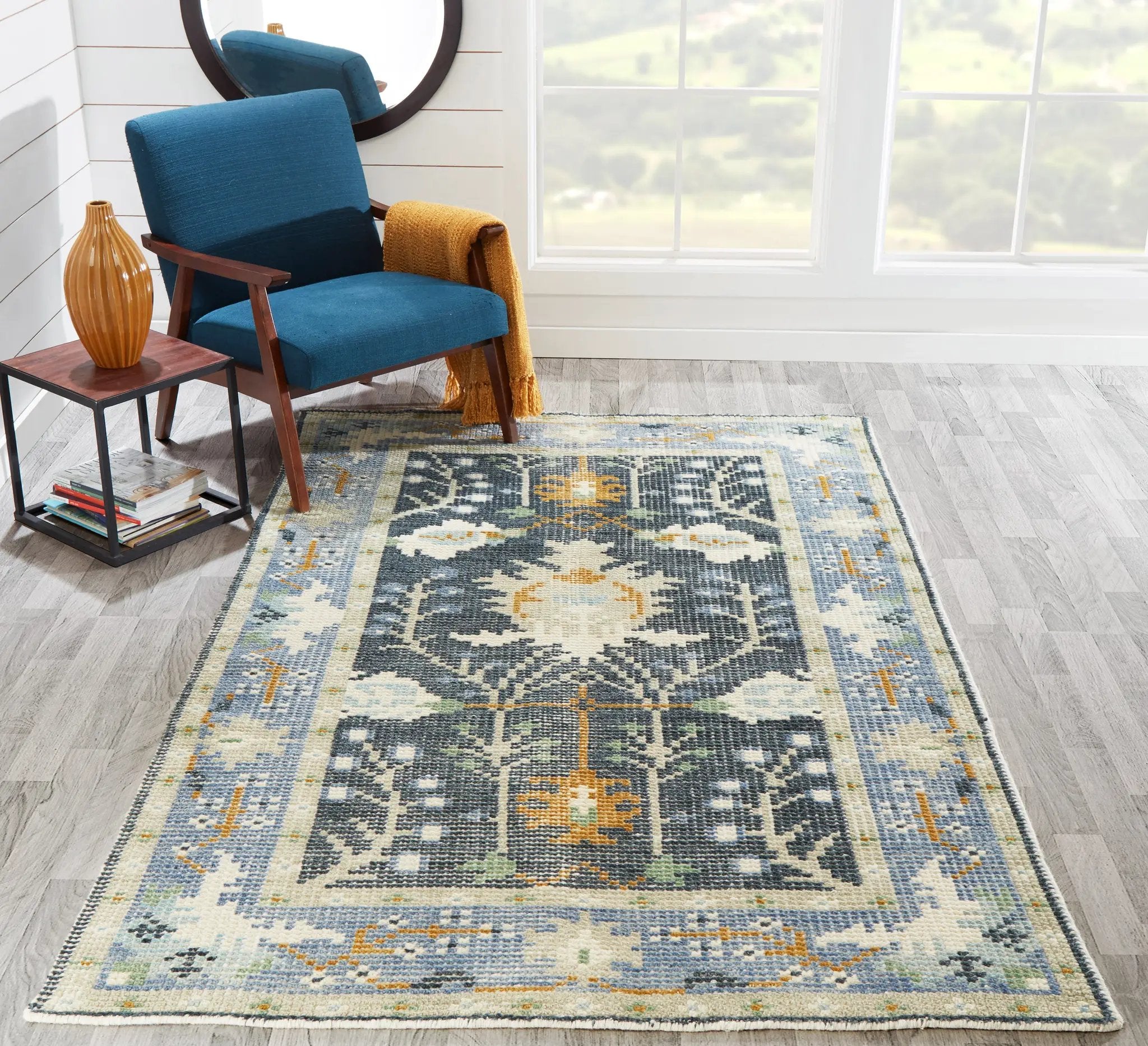 Ophelia OPH-3 Aqua Area Rug by Momeni