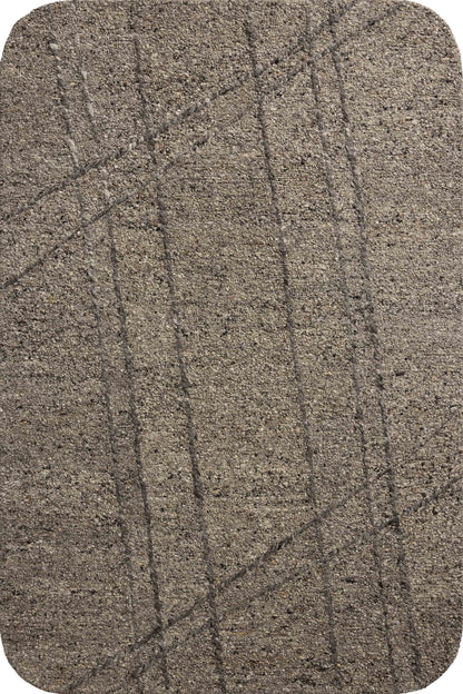 Crafted as a hand-tufted wool area rug, the Otis OTT-02 Stone / Pebble Area Rug brings grounding stone and subtle pebble warmth and linear character to your space