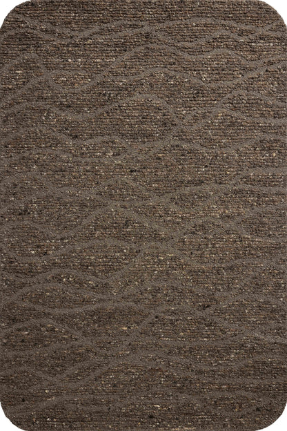 The Otis OTT-04 Bark / Brown Area Rug blends grounded bark and brown tones and linear motifs into a hand-tufted wool area rug with timeless appeal
