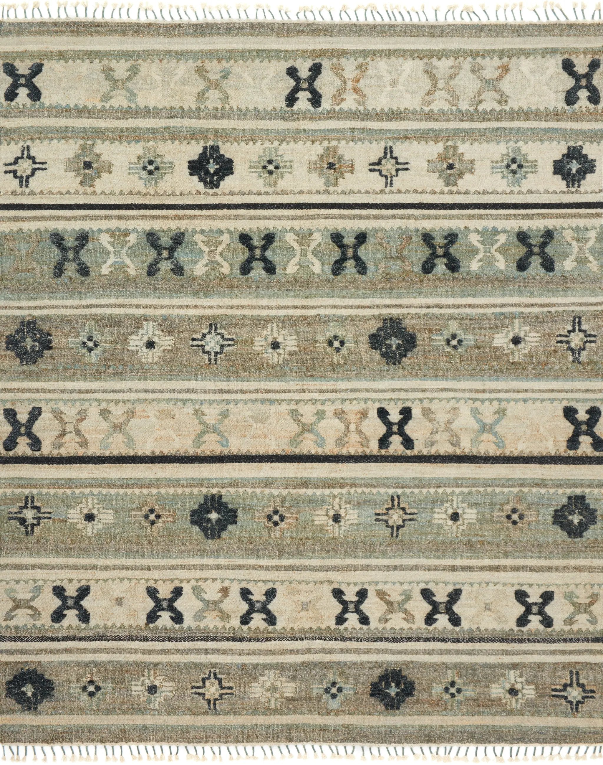 Owen OW-01 Aqua / Ink Area Rug by Loloi