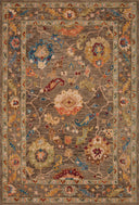 Padma PMA-01 Charcoal/Multi Area Rug, thick wool pile, bold colors, contemporary asymmetrical pattern