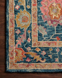 Padma PMA-01 Marine/Multi Area Rug, hooked wool, vibrant colors, artistic asymmetrical pattern