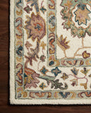 Padma PMA-01 White/Multi Area Rug, hand-hooked wool, plush pile, bold asymmetrical modern design