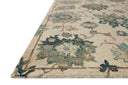 Padma PMA-03 Ivory/Blue Area Rug, hand-hooked wool, plush pile, bold blue and ivory, modern asymmetrical design