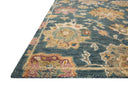 Padma PMA-03 Navy/Multi Area Rug, hand-hooked wool, thick pile, bold navy and multicolor, modern style