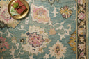 Padma PMA-04 Teal/Multi Area Rug, hand-hooked wool, thick pile, bold teal and multicolor, modern design