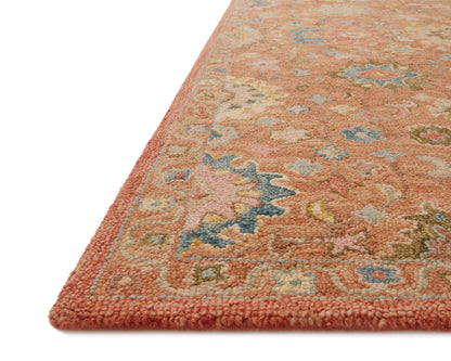 Padma PMA-05 Terracotta/Multi Area Rug, hand-hooked wool, thick pile, terracotta and multicolor, contemporary design