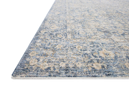 Pandora PAN-01 Blue/Gold Area Rug, power-loomed polyester, high-low textured pile, modern motifs