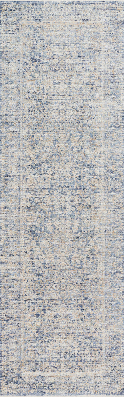 Pandora PAN-01 Blue/Gold Area Rug, power-loomed polyester, high-low textured pile, modern motifs