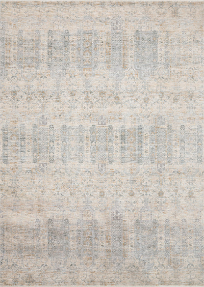 Pandora PAN-02 Ivory/Mist Area Rug, power-loomed polyester, high-low texture, timeless contemporary design