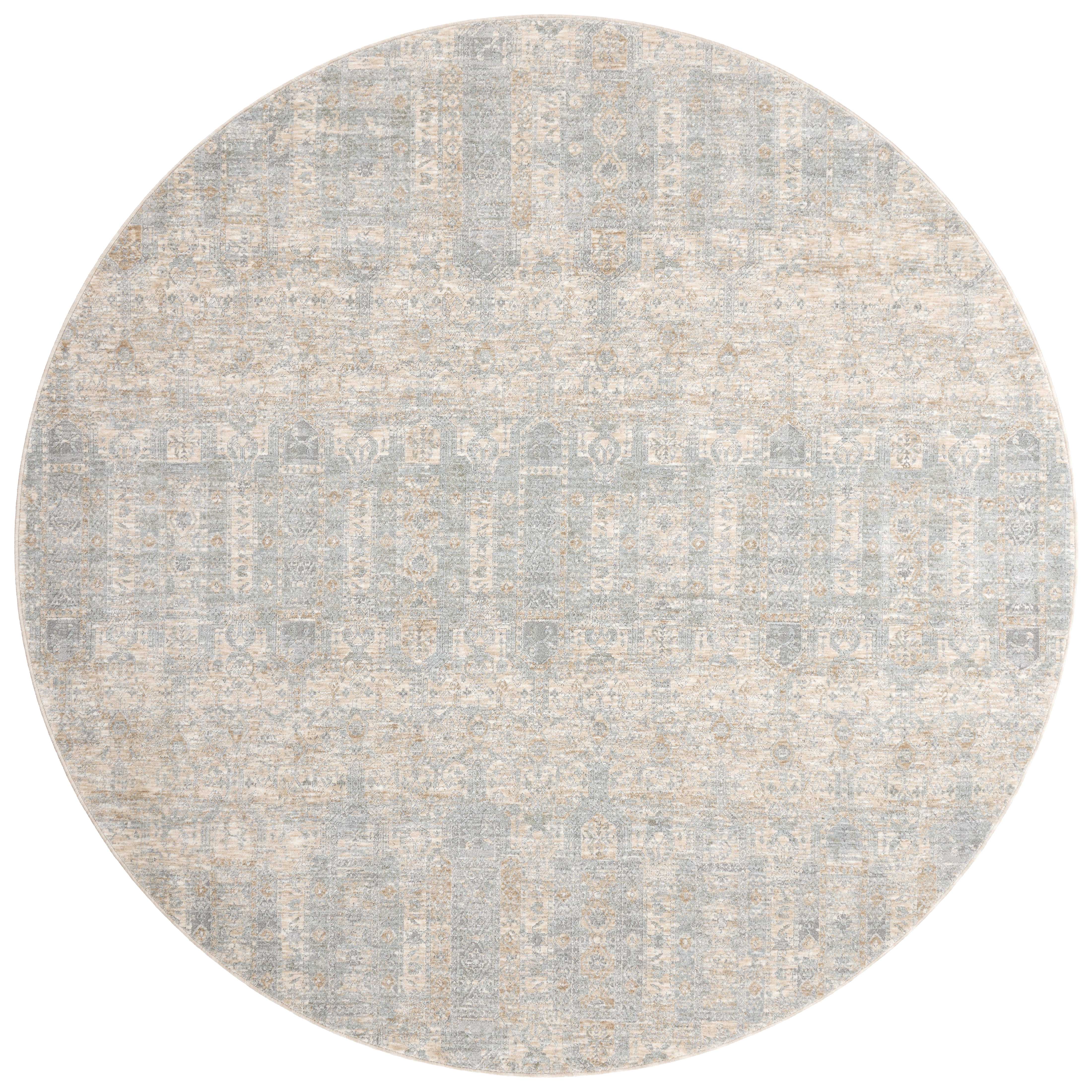 Pandora PAN-02 Ivory/Mist Area Rug, power-loomed polyester, high-low texture, timeless contemporary design