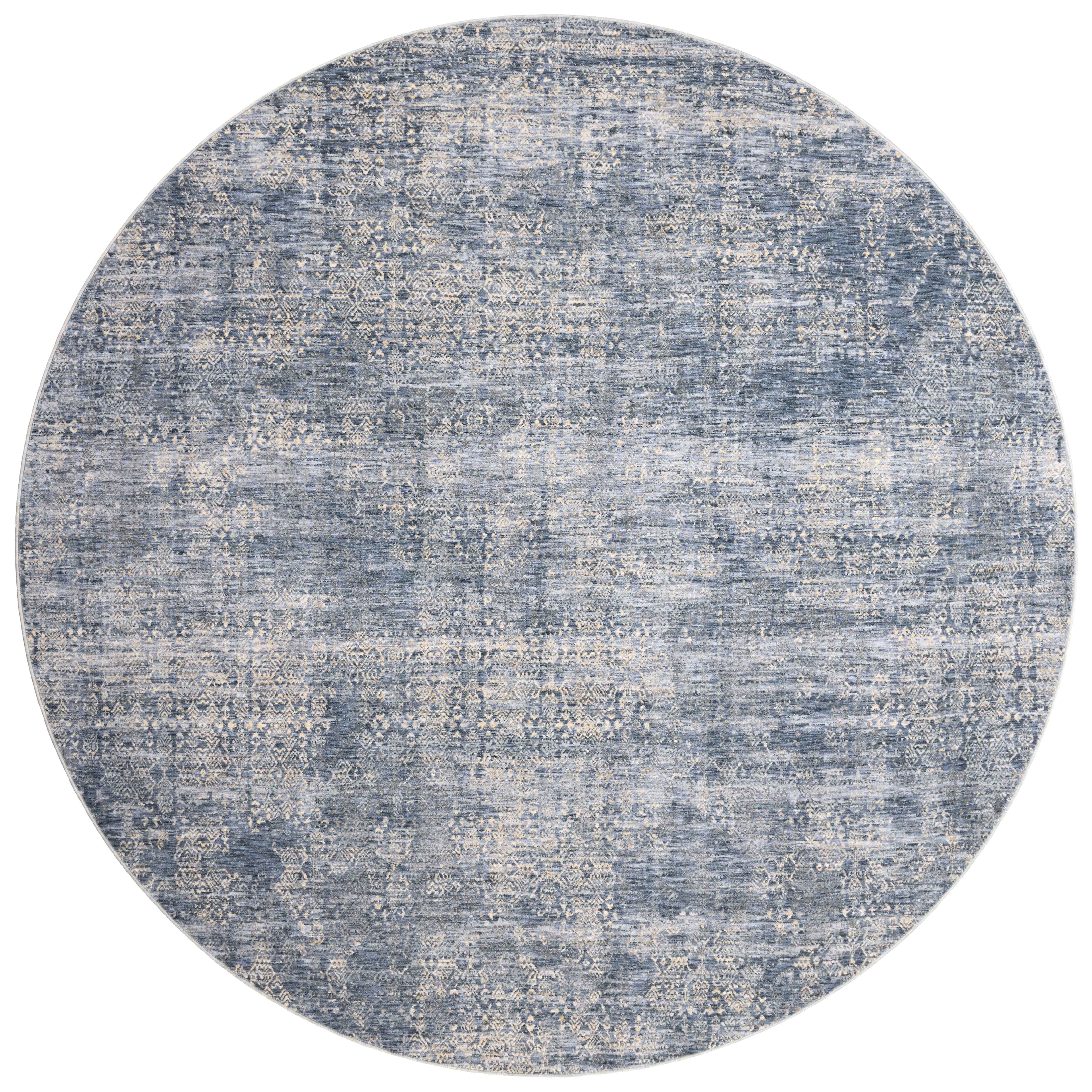 Pandora PAN-03 Dark Blue Area Rug, power-loomed polyester, high-low texture, plush modern classic