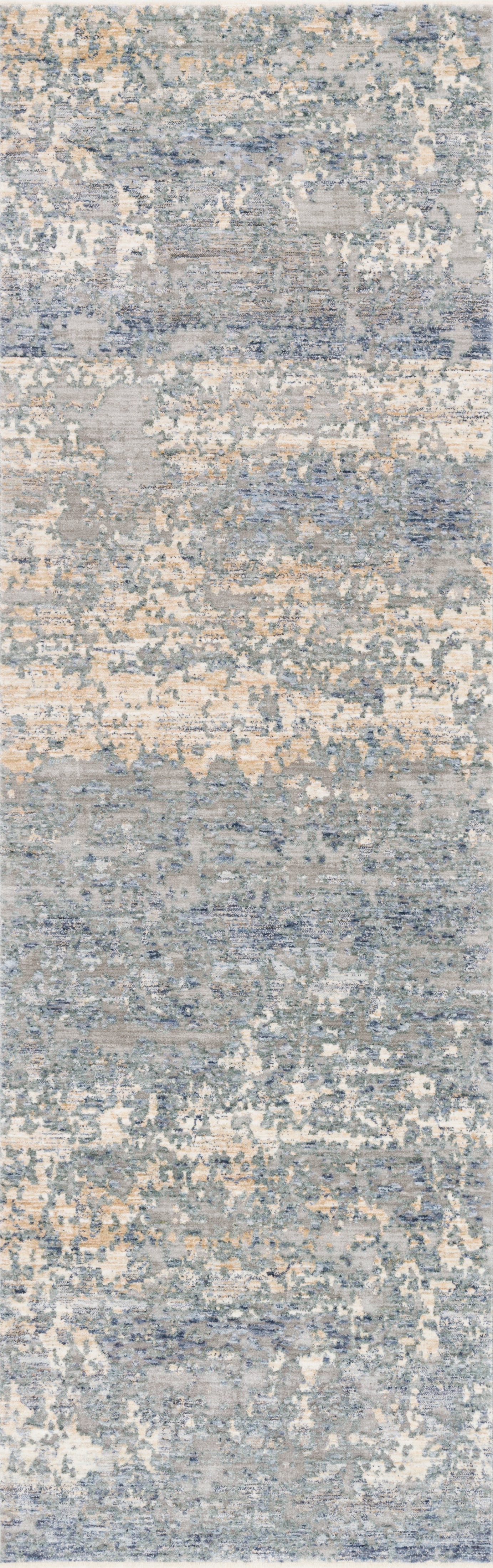 Pandora PAN-05 Blue/Gold Area Rug, power-loomed polyester, high-low texture, modern blue and gold design