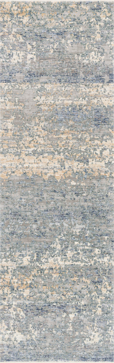 Pandora PAN-05 Blue/Gold Area Rug, power-loomed polyester, high-low texture, modern blue and gold design