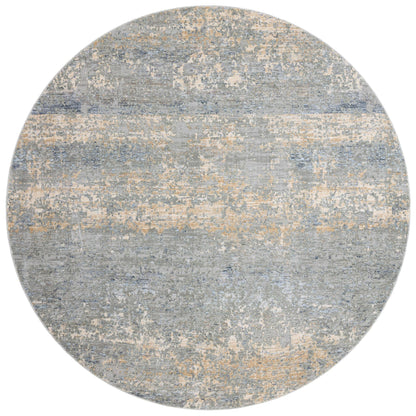 Pandora PAN-05 Blue/Gold Area Rug, power-loomed polyester, high-low texture, modern blue and gold design