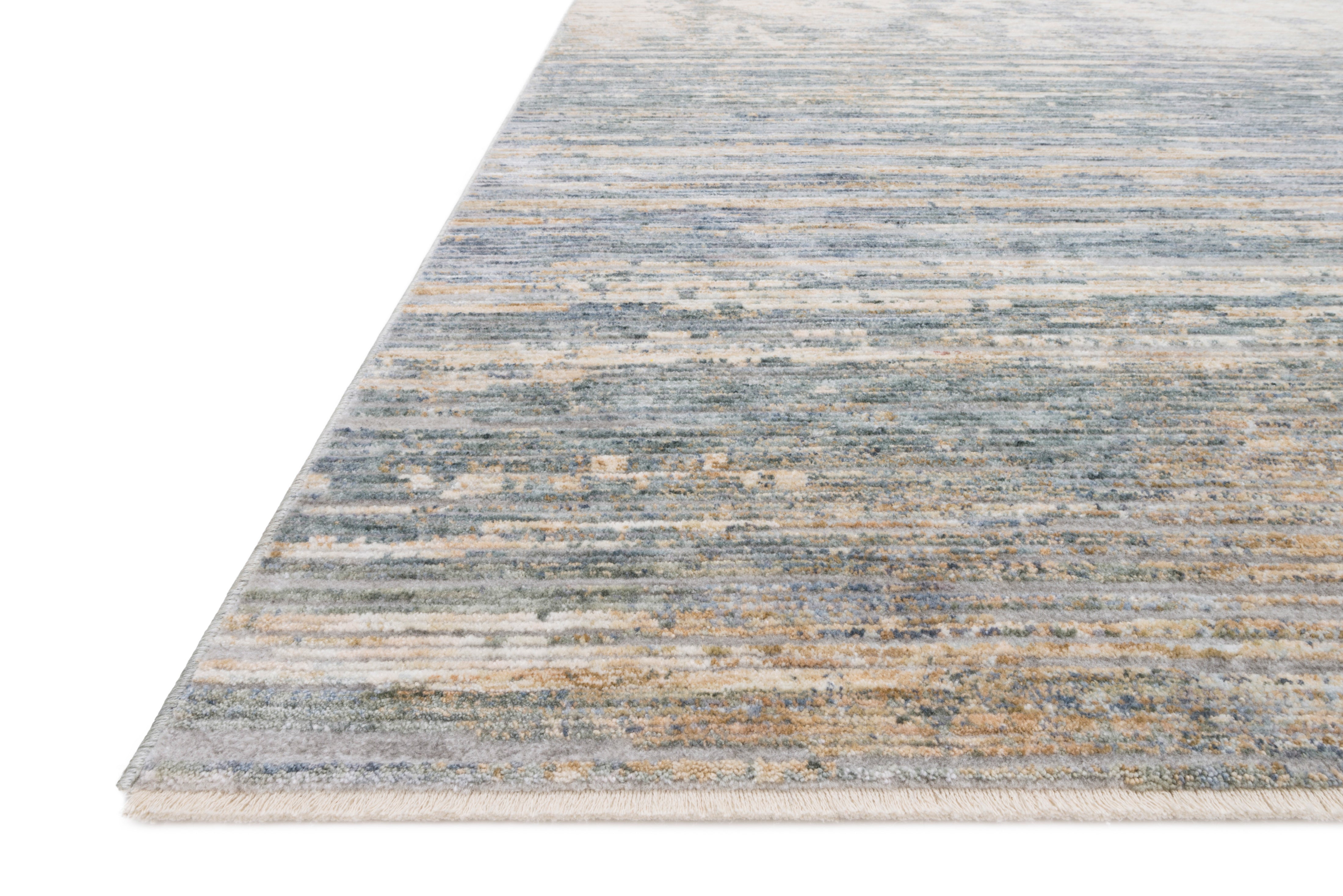Pandora PAN-06 Ivory/Blue Area Rug, power-loomed polyester, high-low texture, plush modern pattern