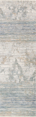 Pandora PAN-06 Ivory/Blue Area Rug, power-loomed polyester, high-low texture, plush modern pattern