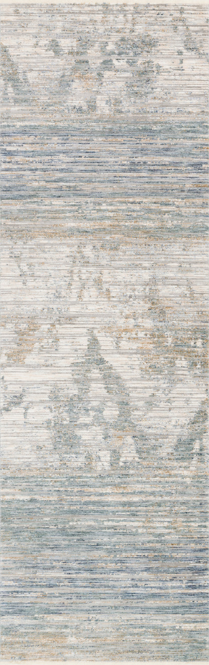 Pandora PAN-06 Ivory/Blue Area Rug, power-loomed polyester, high-low texture, plush modern pattern