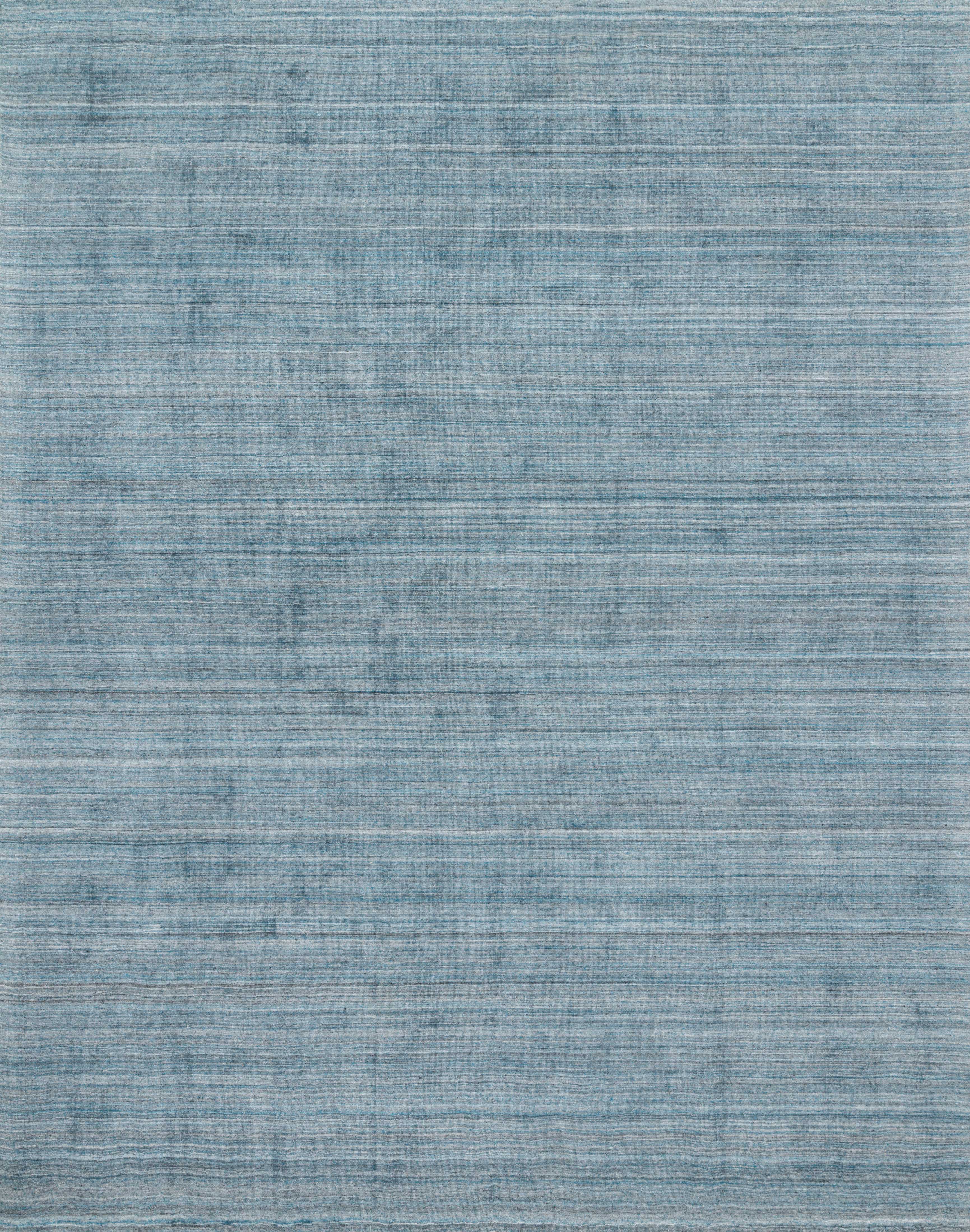 Pasadena PAS-01 Aqua Area Rug, hand-loomed wool and viscose, plush pile, soothing aqua tones