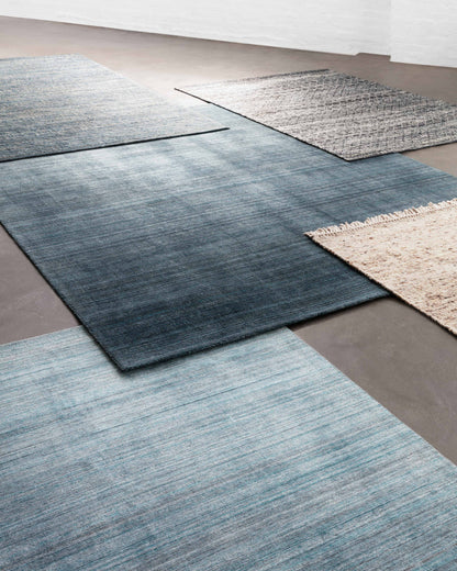 Pasadena PAS-01 Aqua Area Rug, hand-loomed wool and viscose, plush pile, soothing aqua tones