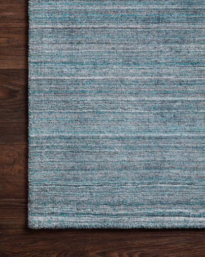 Pasadena PAS-01 Aqua Area Rug, hand-loomed wool and viscose, plush pile, soothing aqua tones
