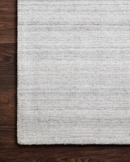 Pasadena PAS-01 Fog Area Rug, hand-loomed wool and viscose, plush pile, misty fog tones