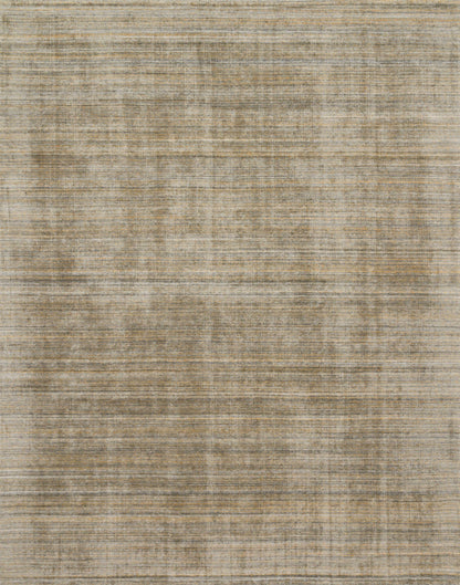 Pasadena PAS-01 Gold Area Rug, hand-loomed wool and viscose, plush pile, golden abrash tones