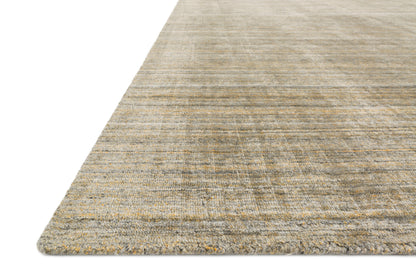Pasadena PAS-01 Gold Area Rug, hand-loomed wool and viscose, plush pile, golden abrash tones