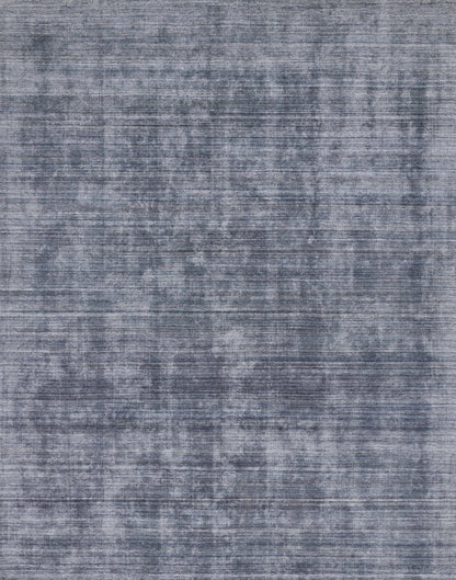 Pasadena PAS-01 Indigo Area Rug, hand-loomed wool and viscose, plush pile, deep indigo hues