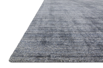 Pasadena PAS-01 Indigo Area Rug, hand-loomed wool and viscose, plush pile, deep indigo hues