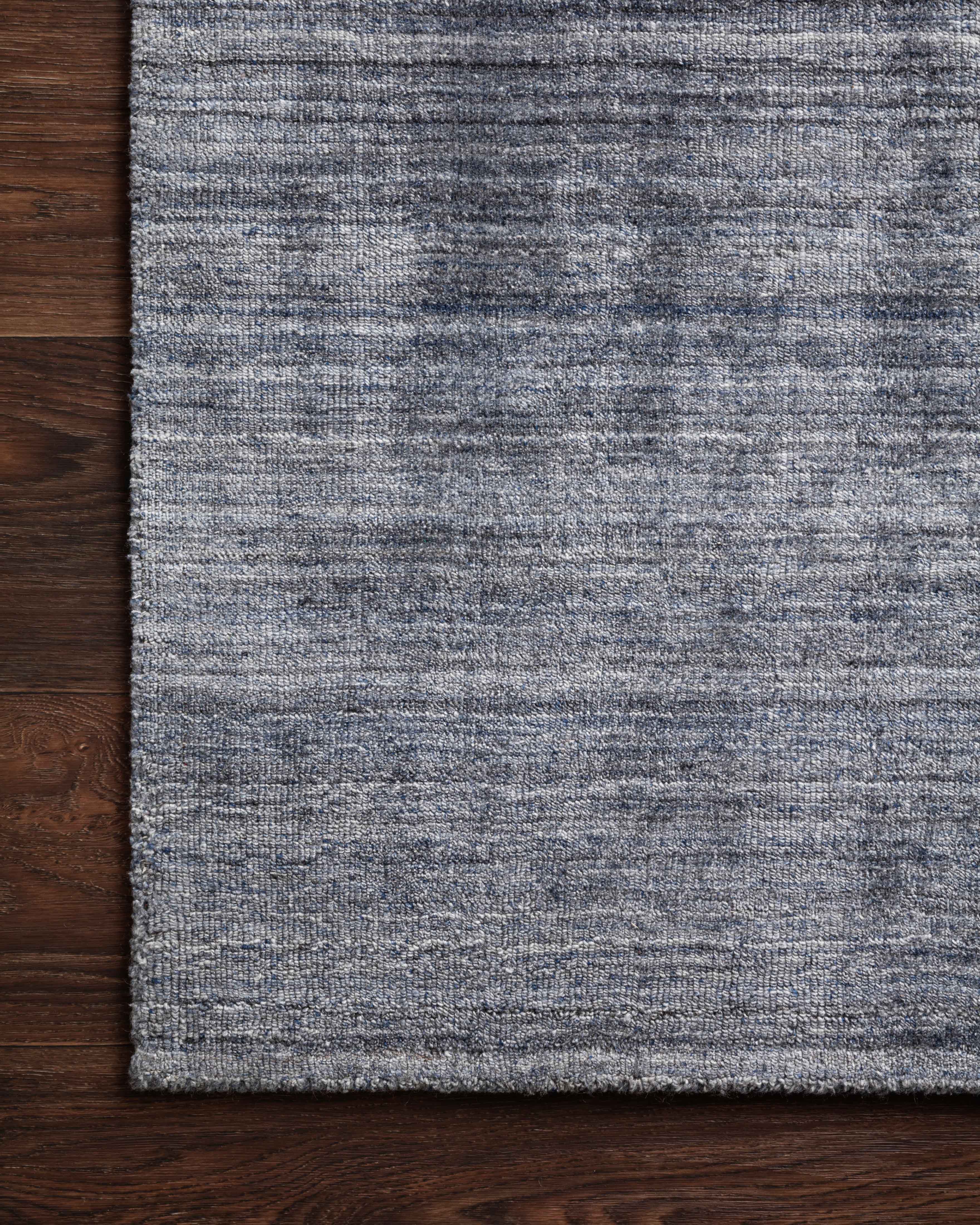 Pasadena PAS-01 Indigo Area Rug, hand-loomed wool and viscose, plush pile, deep indigo hues