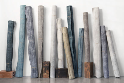 Pasadena PAS-01 Indigo Area Rug, hand-loomed wool and viscose, plush pile, deep indigo hues