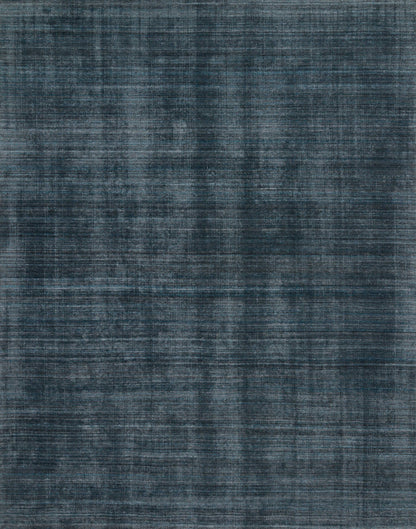 Pasadena PAS-01 Midnight Area Rug, hand-loomed wool and viscose, plush pile, striking midnight tones