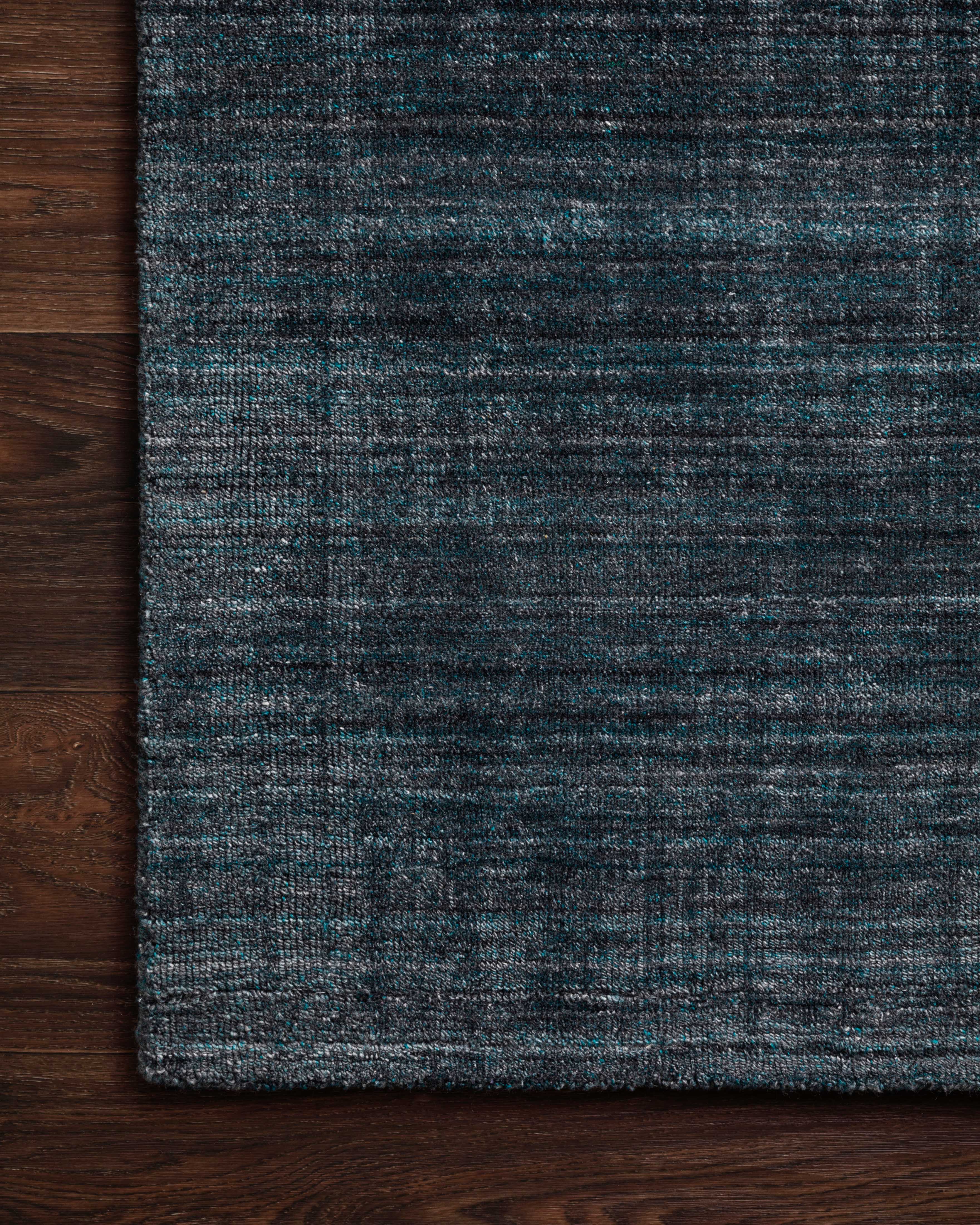 Pasadena PAS-01 Midnight Area Rug, hand-loomed wool and viscose, plush pile, striking midnight tones