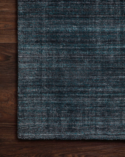Pasadena PAS-01 Midnight Area Rug, hand-loomed wool and viscose, plush pile, striking midnight tones