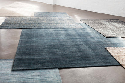 Pasadena PAS-01 Midnight Area Rug, hand-loomed wool and viscose, plush pile, striking midnight tones