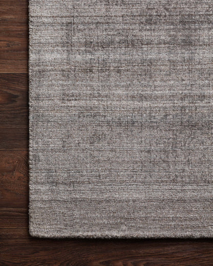 Pasadena PAS-01 Smoke Area Rug, hand-loomed wool and viscose, plush pile, smoky abrash tones