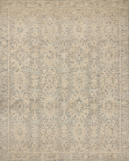 The Penny PEN-03 Blue / Natural Area Rug showcases calming blue and warm natural tones in a hand-tufted wool area rug with ribbed and high-low textured style