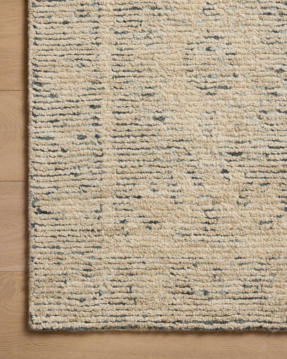 The Penny PEN-03 Blue / Natural Area Rug showcases calming blue and warm natural tones in a hand-tufted wool area rug with ribbed and high-low textured style