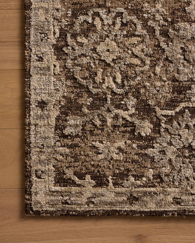 The Percival PCV-02 Bark / Pebble Area Rug highlights grounded bark and subtle pebble tones and traditional texture in a beautifully made power-loomed polyester area rug