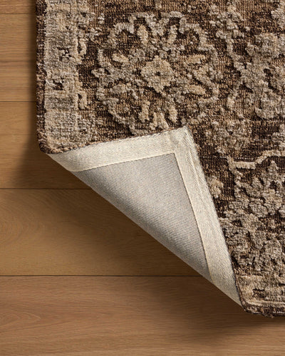 The Percival PCV-02 Bark / Pebble Area Rug highlights grounded bark and subtle pebble tones and traditional texture in a beautifully made power-loomed polyester area rug
